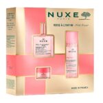 Rose A L'infini Pink Fever zestaw łagodząca woda micelarna 3w1 100ml + różany balsam do ust 15g + suchy olejek regenerujący 50ml