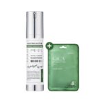 Boosting Shot 100 + Cica with Green Tea Sheet Mask zestaw serum do twarzy 50ml + maseczka w płachcie 22ml