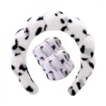 Zestaw opasek kosmetycznych na głowę i nadgarstki Biała Panterka O540BSZ