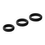 Ramrod Smooth Silicone Cockring Pack pierścienie na penisa Black 3szt