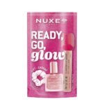 Ready Go Glow zestaw suchy olejek regenerujący 10ml + nawilżające serum powiększające usta 8ml + gumka do włosów
