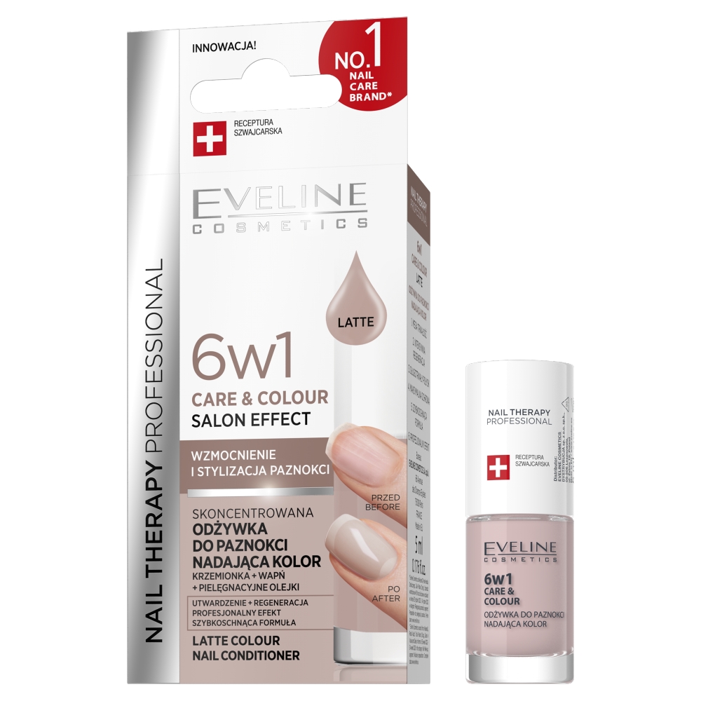 10046151741968234 Nail Therapy Professional 6w1 Care & Colour skoncentrowana odżywka do paznokci nadająca kolor Latte 5ml - obrazek 1