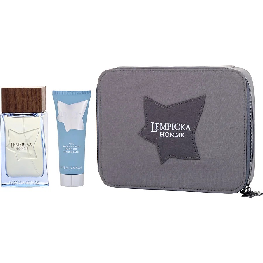 10119431686555037 Lempicka Homme zestaw woda toaletowa spray 100ml + żel po goleniu 75ml + kosmetyczka - obrazek 1