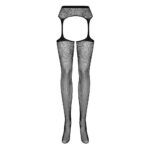 S207 Garter Stockings pończochy z pasem Black XL/XXL