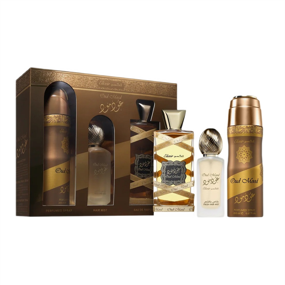1063921765211025 Oud Mood Elixir zestaw woda perfumowana spray 100ml + mgiełka do włosów 50ml + dezodorant spray 200ml - obrazek 1