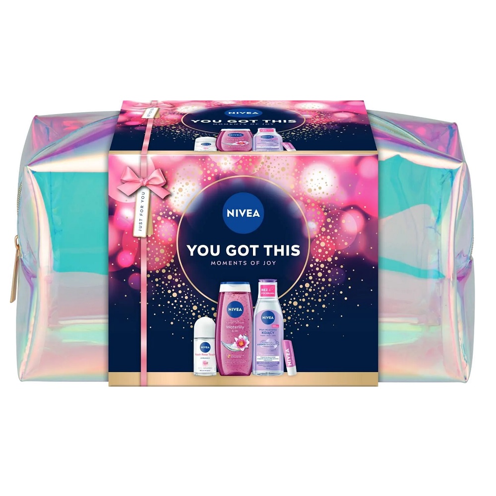 10674321761306249 You Got This zestaw żel pod prysznic 250ml + kojący płyn micelarny 200ml + antyperspirant roll-on 50ml + pielęgnująca pomadka do ust 4.8g - obrazek 1