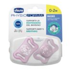 PhysioForma silikonowy smoczek do uspokajania Micro 0-2m+ Różowy 2szt.