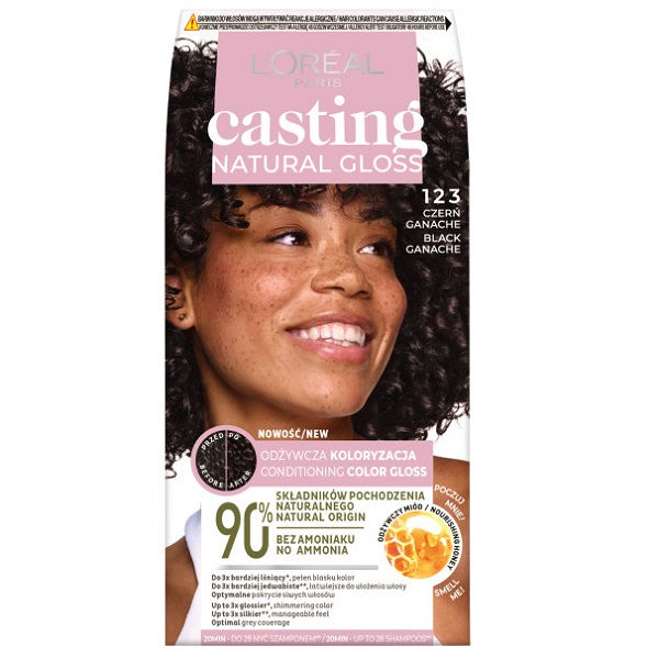 10948591684923215 Casting Natural Gloss farba do włosów 123 Czerń Ganache - obrazek 1