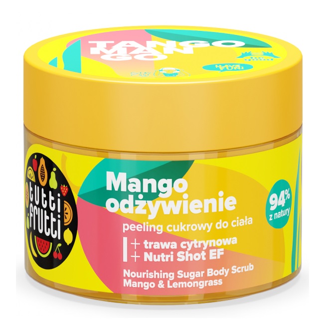 10976641692192242 Tutti Frutti odżywczy peeling cukrowy do ciała Mango i Trawa cytrynowa + Nutri Shot EF 300g - obrazek 1