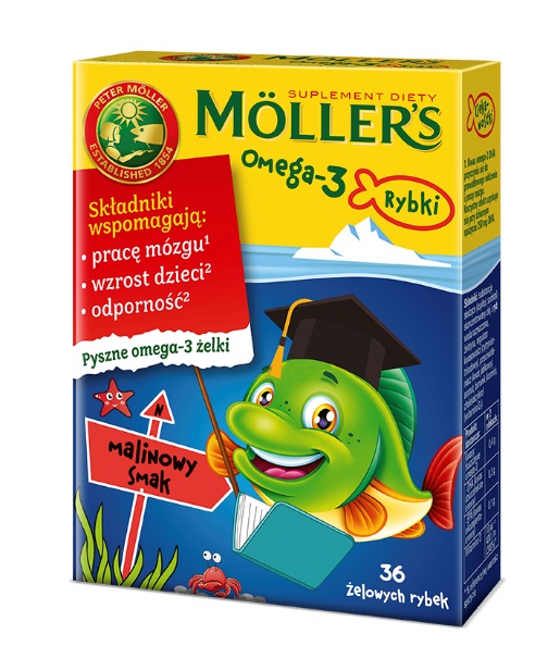 11008341600837567 Omega-3 Rybki żelki z kwasami omega-3 i witaminą D3 dla dzieci Malinowe 36szt. - obrazek 1