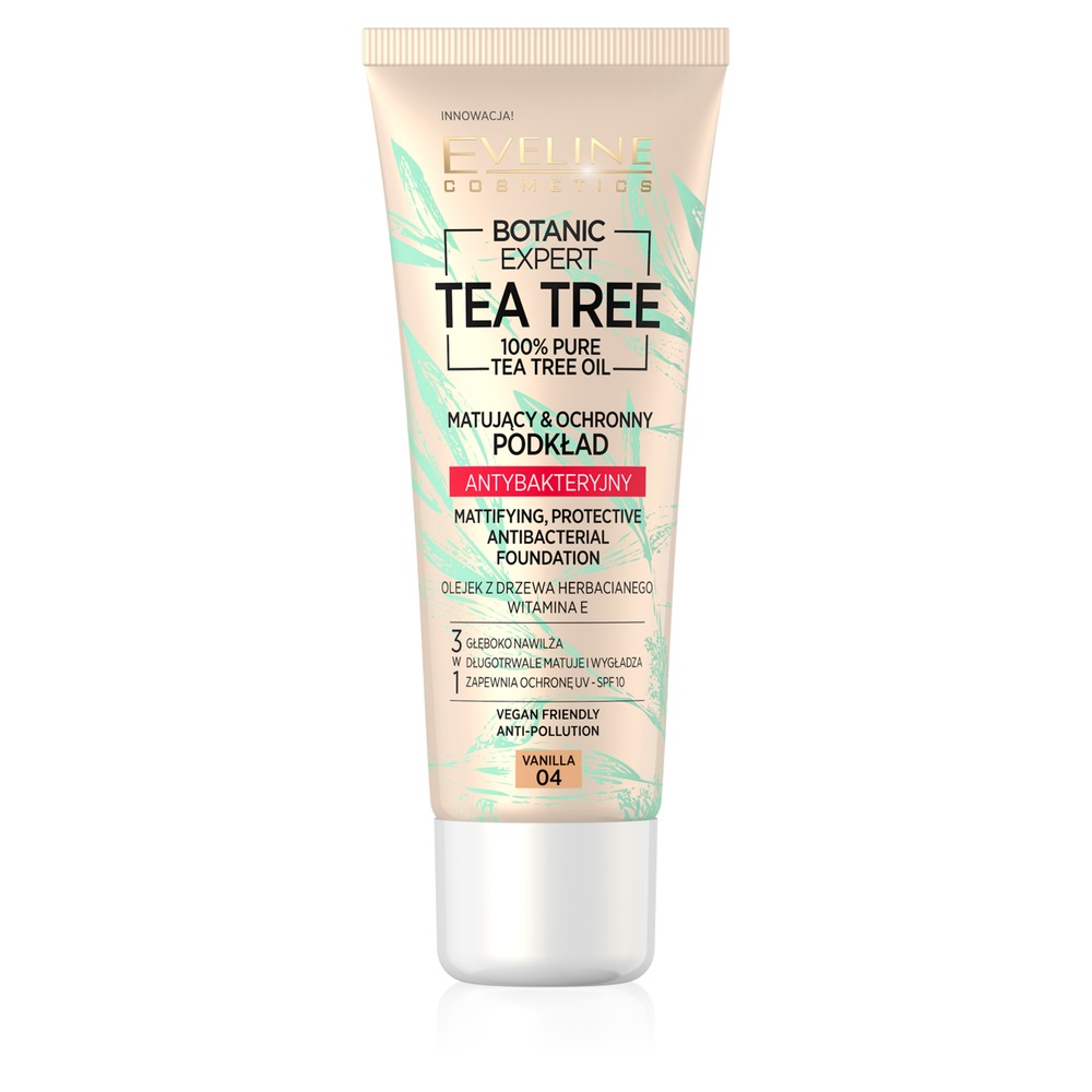 11213211606290882 Botanic Expert Tea Tree Foundation matujący ochronny podkład antybakteryjny 04 Vanilla 30ml - obrazek 1