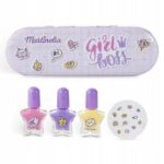 Super Girl Nail Polish & Stickers zestaw lakier do paznokci 3szt + naklejki na paznokcie