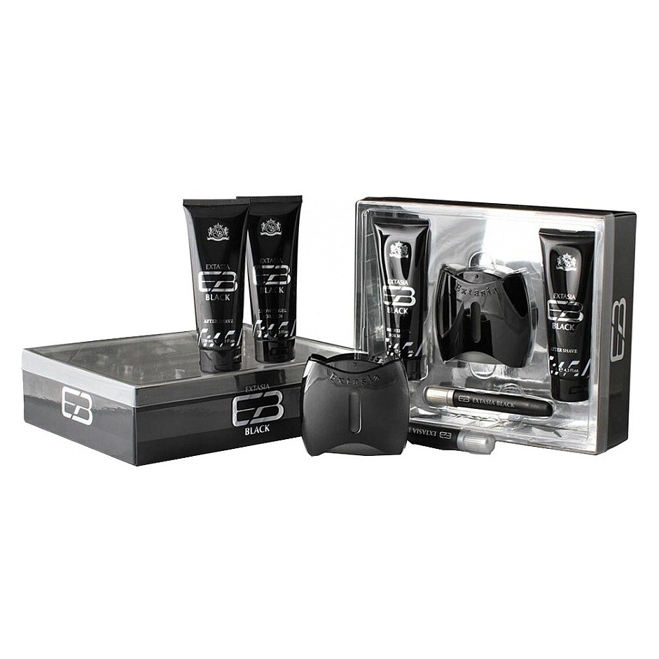11277691759997903 Extasia Black zestaw woda toaletowa spray 100ml + balsam po goleniu 130ml + żel pod prysznic 130ml + woda toaletowa spray 15ml - obrazek 1