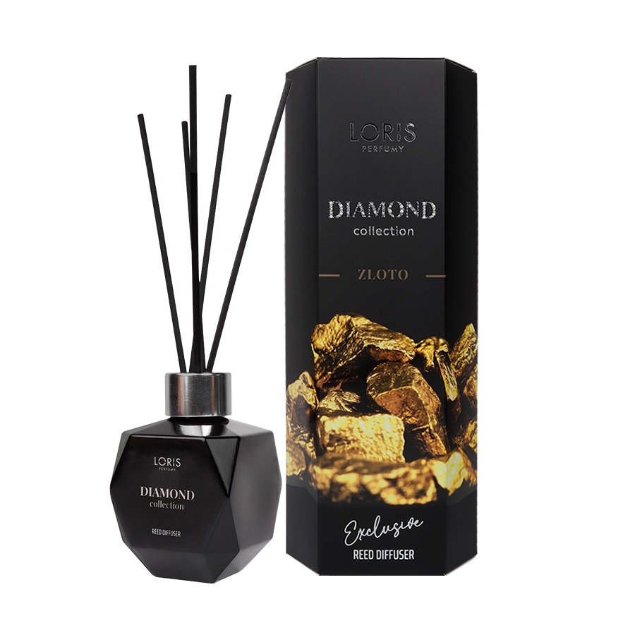 11359931687438226 Diamond Exclusive Reed Diffuser dyfuzor zapachowy z patyczkami Złoto 110ml - obrazek 1