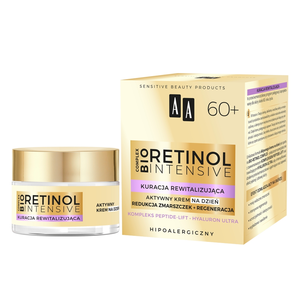 11539531675938396 Retinol Intensive 60+ aktywny krem na dzień redukcja zmarszczek+regeneracja 50ml - obrazek 1