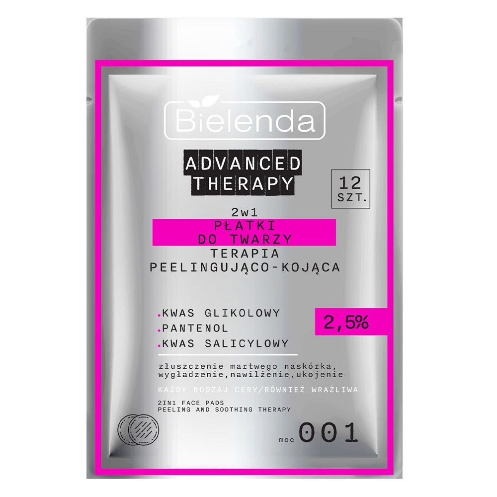 11572661728549094 Advanced Therapy płatki do twarzy 2w1 terapia peelingująco-kojąca 2.5% 12szt - obrazek 1