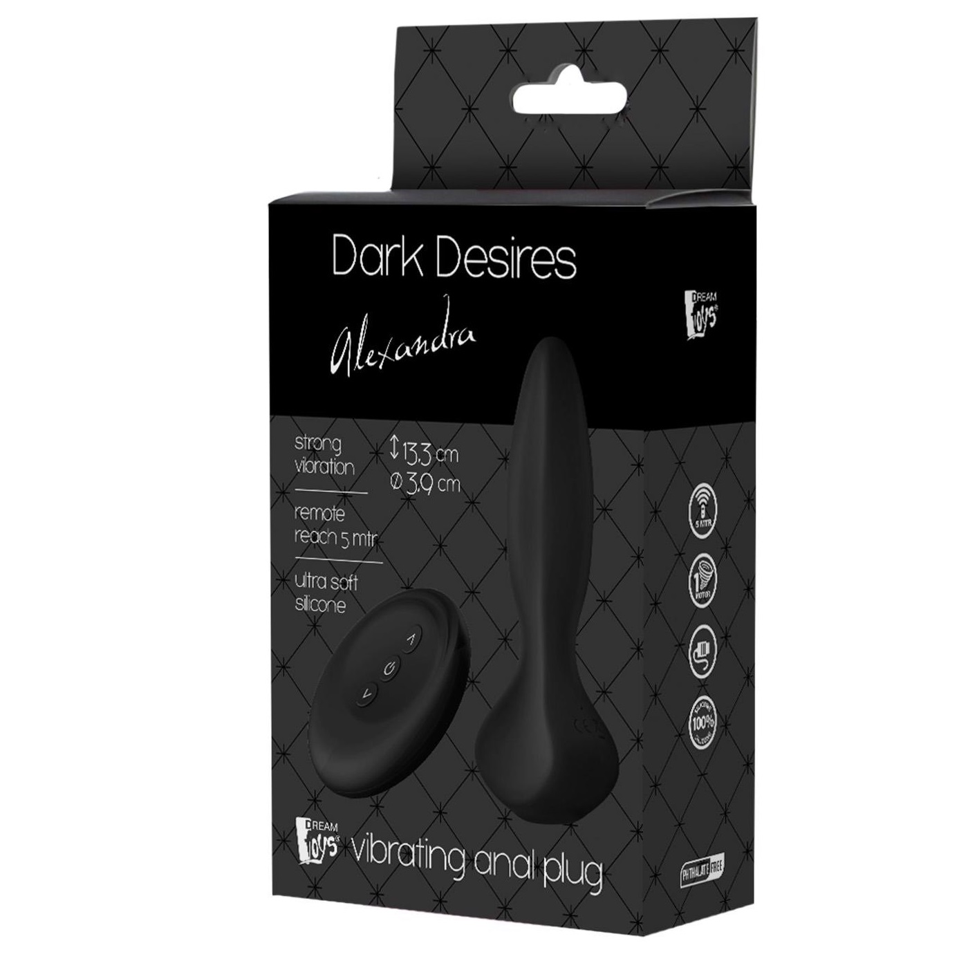 11628231692604973 Dark Desires Alexandra wibrujący korek analny - obrazek 1