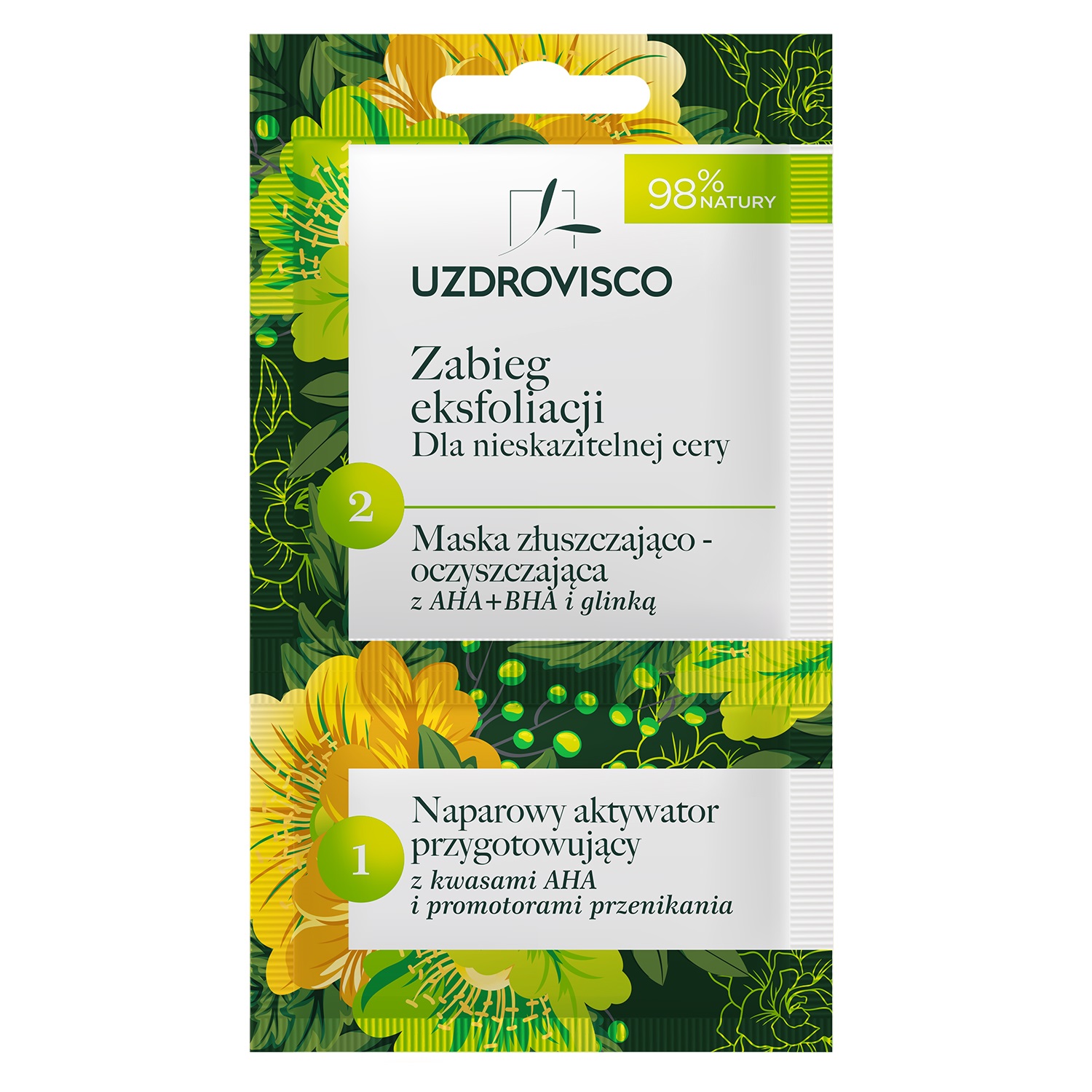 11670061688976112 Zabieg Eksfoliacji dla nieskazitelnej cery maska złuszczająco-oczyszczająca z AHA i BHA i glinką z aktywatorem 8ml - obrazek 1