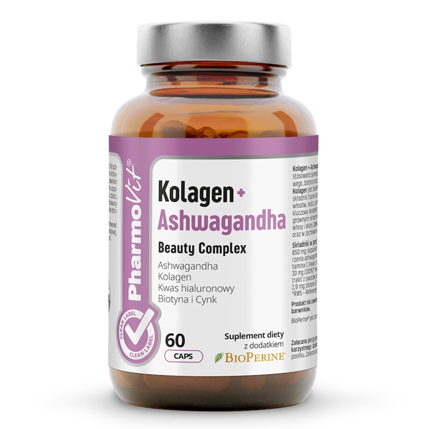 1167491746515689 Kolagen + Ashwagandha Beauty Complex suplement diety 60 kapsułek - obrazek 1