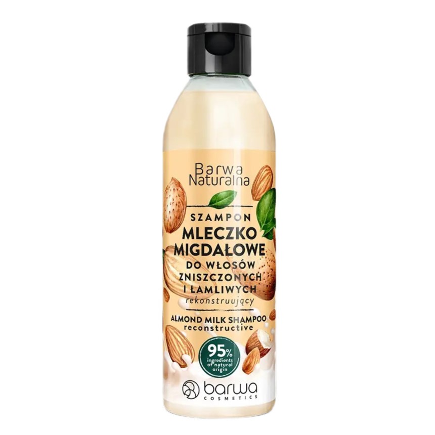 11812001709555467 Naturalna szampon do włosów zniszczonych i łamliwych Mleczko Migdałowe 300ml - obrazek 1