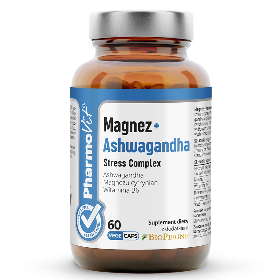 11875431746597873 Magnez + Ashwagandha Stress Complex suplement diety 60 kapsułek - obrazek 1