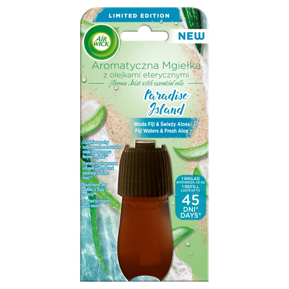 12040681677073060 Paradise Island Aromatyczna Mgiełka z Olejkami Eterycznymi wkład do automatycznego odświeżacza Woda Fiji & Świeży Aloes 20ml - obrazek 1