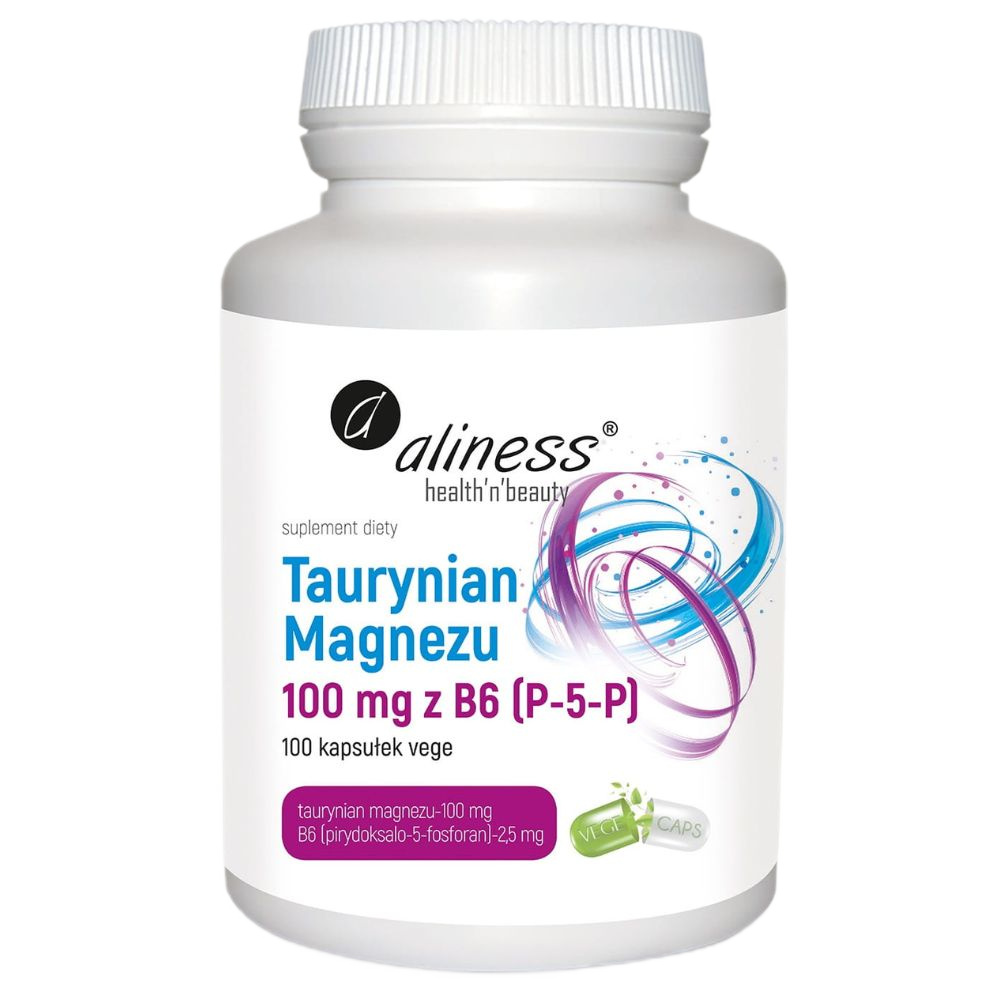 12045011763888460 Taurynian Magnezu 100mg z B6 suplement diety 100 kapsułek - obrazek 1