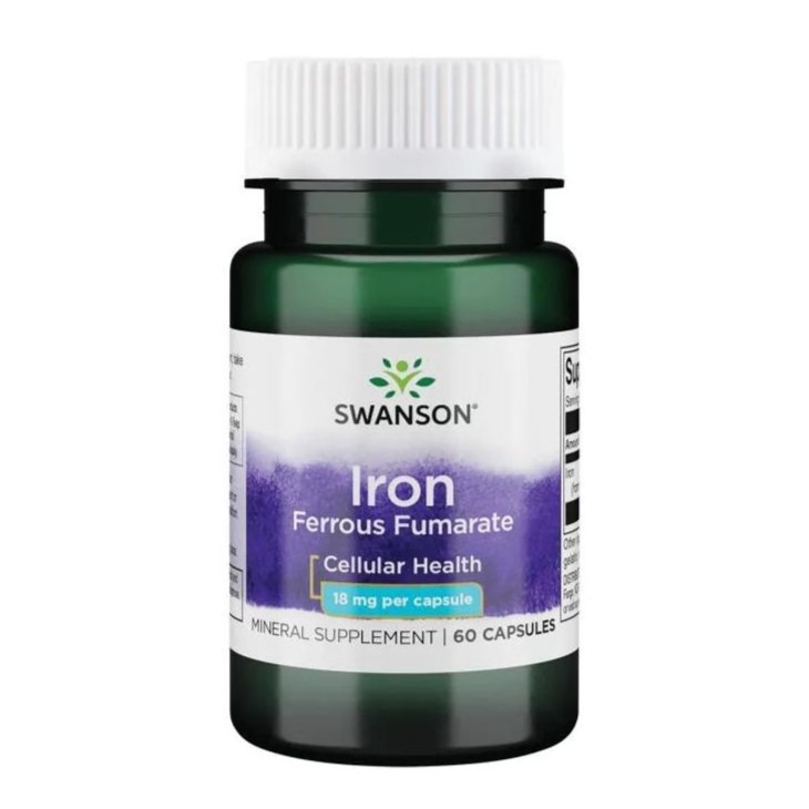 12427321741176560 Iron Ferrous Fumarate 18mg suplement diety zawierający żelazo 60 kapsułek - obrazek 1