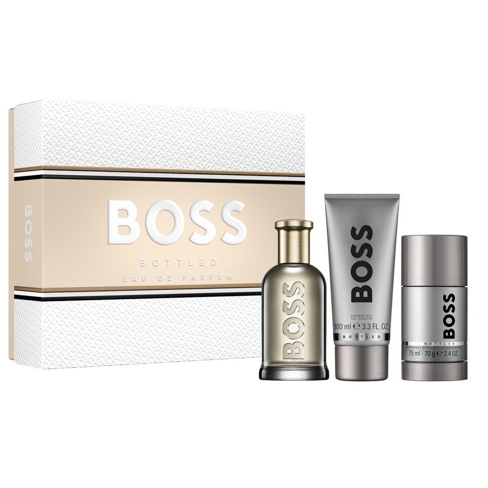 12532181757919480 Boss Bottled zestaw woda perfumowana spray 100ml + żel pod prysznic 100ml + dezodorant sztyft 75ml - obrazek 1