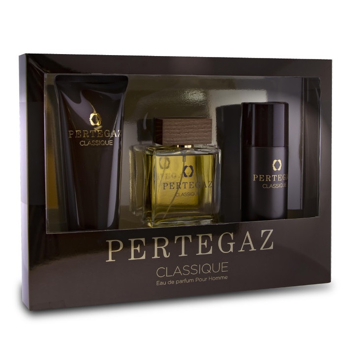 12558181679480463 Pertegaz Classique Pour Homme zestaw woda perfumowana spray 100ml + żel pod prysznic 230ml + dezodorant 150ml - obrazek 1