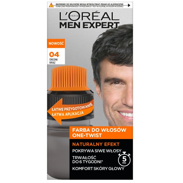 12624141648446966 Men Expert One-Twist farba do włosów 04 Średni Brąz - obrazek 1