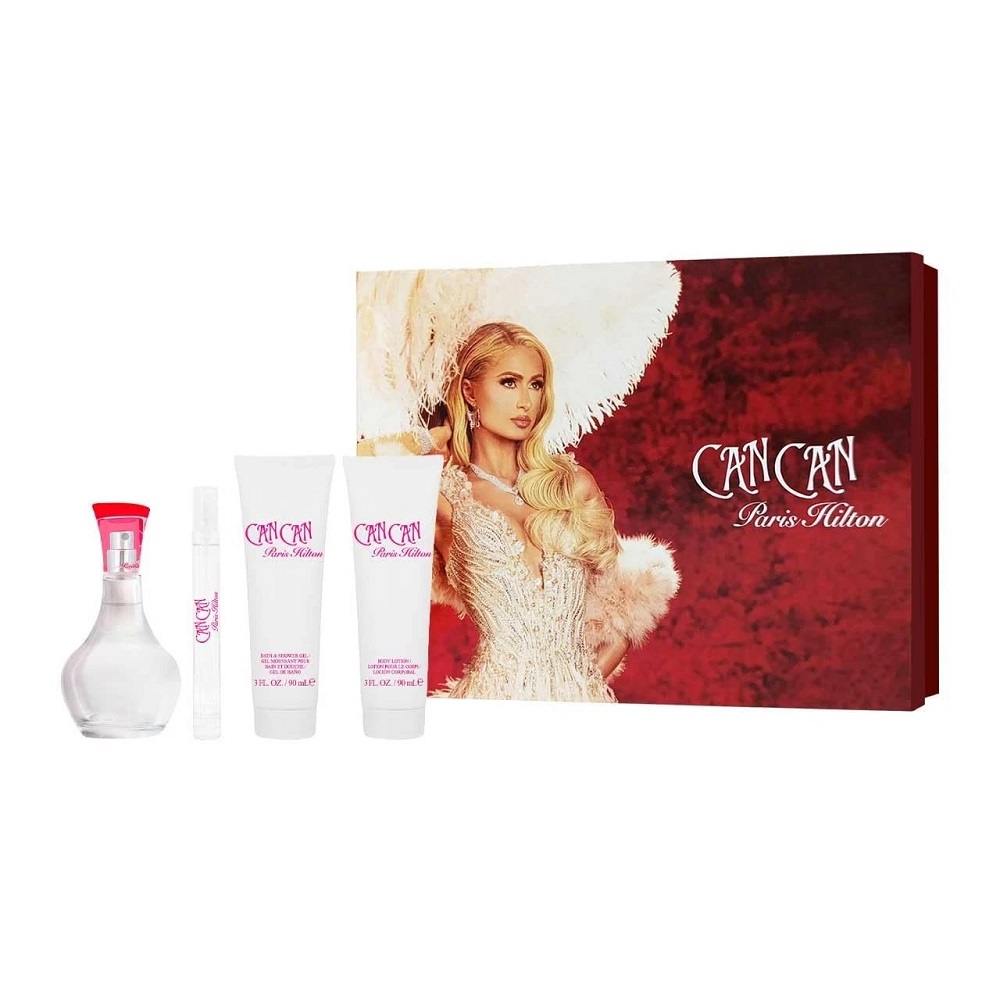 12926311753846690 Can Can zestaw woda perfumowana spray 100ml + balsam do ciała 90ml + żel pod prysznic 90ml + woda perfumowana spray 10ml - obrazek 1