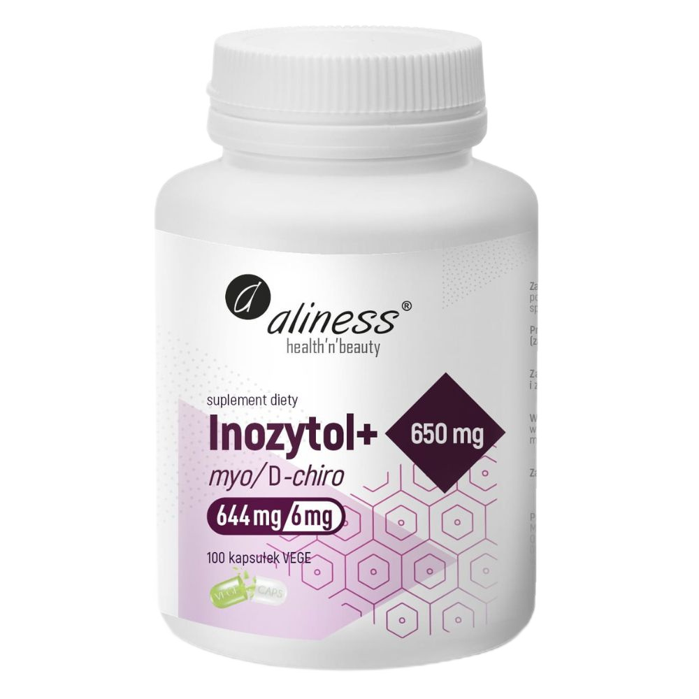 12926451763612233 Inozytol myo/D-chiro 650mg + B6 suplement diety 100 kapsułek - obrazek 1