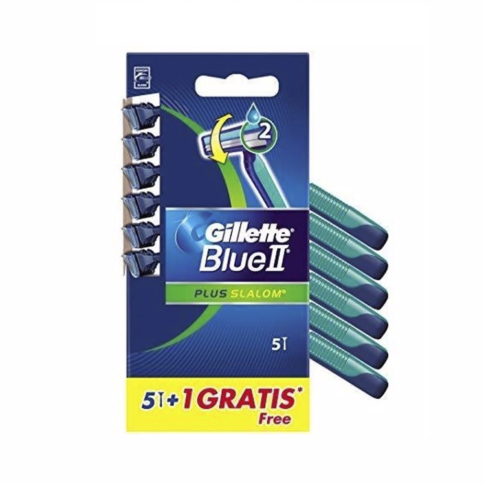 12962571654157026 Blue II Plus Slalom jednorazowe maszynki do golenia dla mężczyzn 6szt - obrazek 1