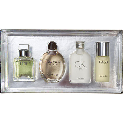 13074381707297827 Men Mini zestaw Eternity woda toaletowa 15ml + Obsession woda toaletowa 15ml + CK One woda toaletowa 15ml + Escape woda toaletowa 15ml - obrazek 1