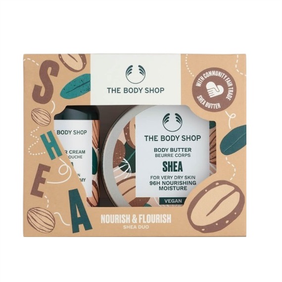 13189351730716282 Nourish & Flourish Shea Duo zestaw masło do ciała 50ml + żel pod prysznic 60ml - obrazek 1