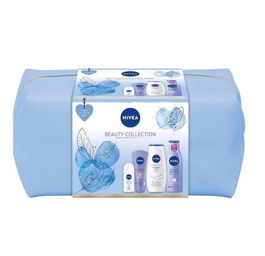 1321601665406344 Beauty Collection zestaw Creme Soft żel pod prysznic 250ml + wygładzający krem do rąk 100ml + Fresh Natural antyperspirant roll-on 50ml + Smooth Sensation wygładzające mleczko do ciała 250ml + kosmetyczka - obrazek 1