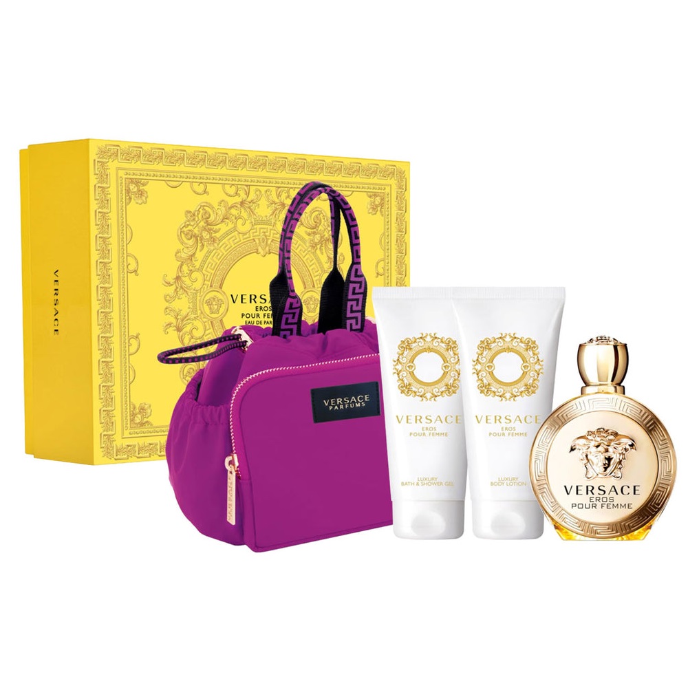 13404451717565347 Eros Pour Femme zestaw woda perfumowana spray 100ml + żel pod prysznic 100ml + balsam do ciała 100ml + torba kosmetyczna - obrazek 1