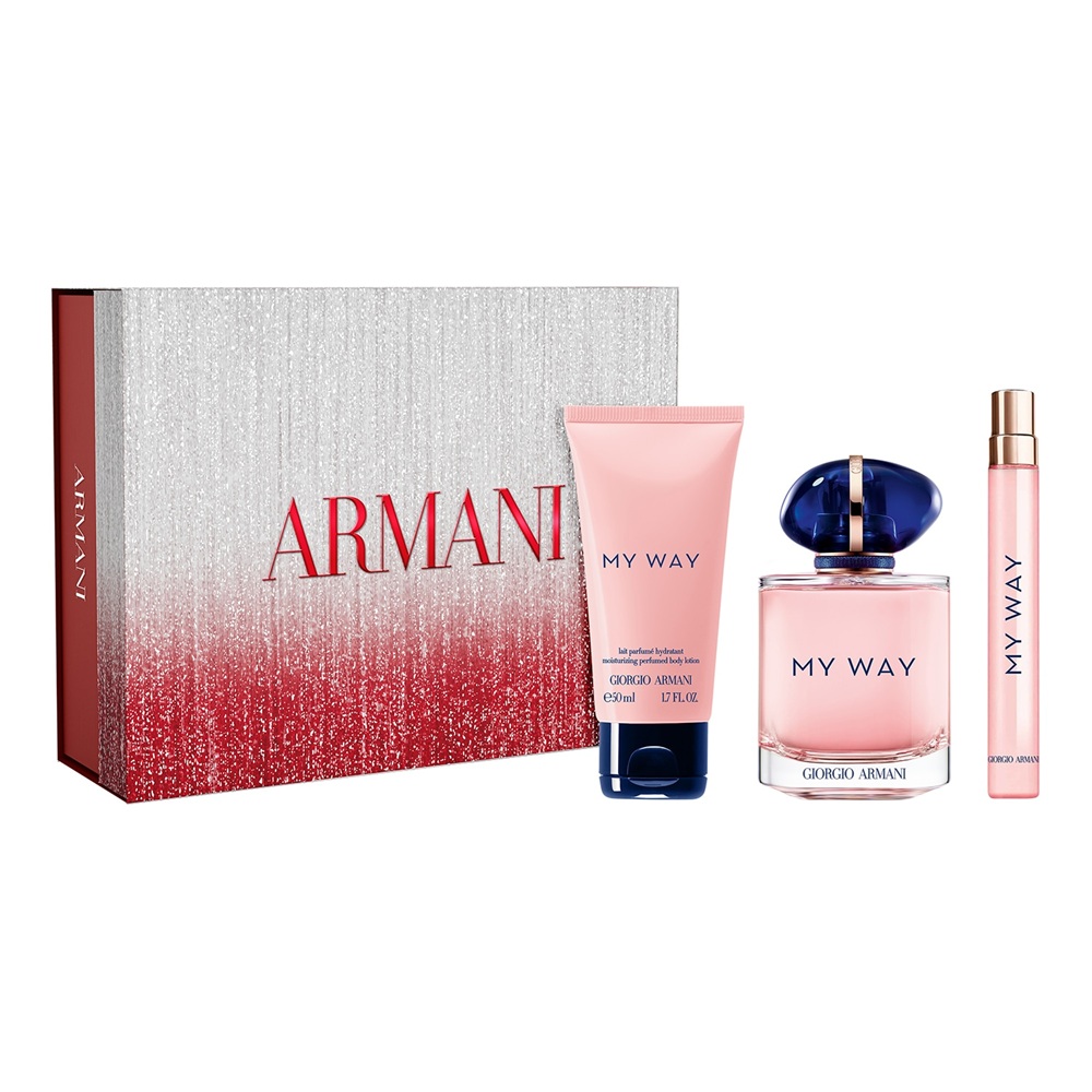 13596721763036700 My Way zestaw woda perfumowana spray 90ml + woda perfumowana spray 10ml + balsam do ciała 50ml - obrazek 1