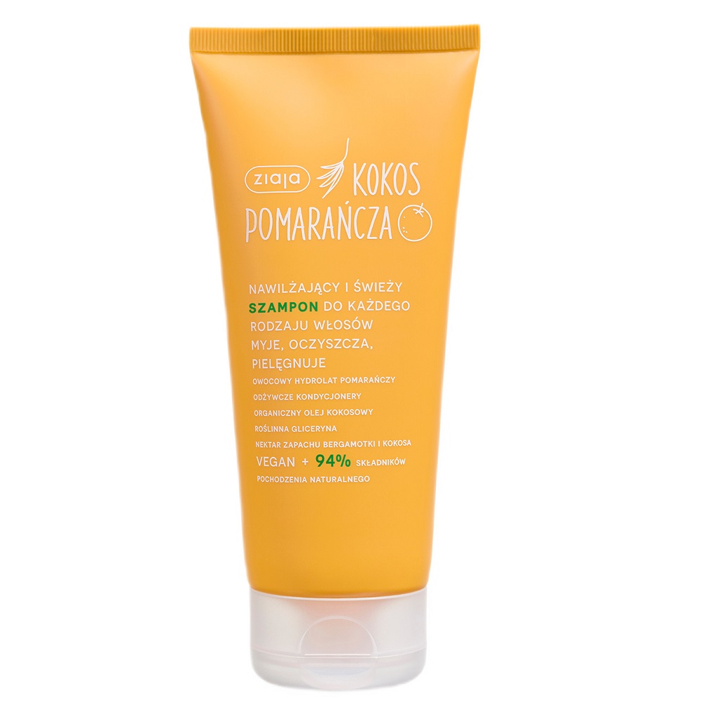 13634241719219474 Kokos Pomarańcza nawilżający i świeży szampon do każdego rodzaju włosów 200ml - obrazek 1