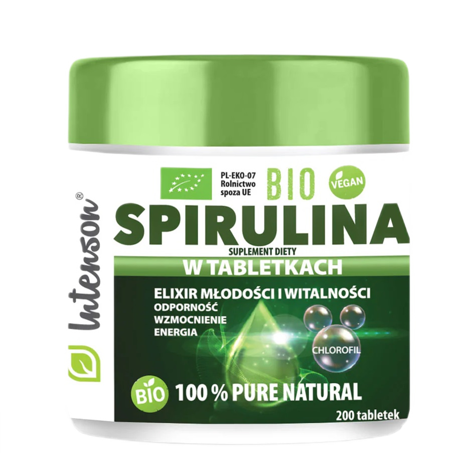 13708171720085215 Bio Spirulina 100% suplement diety 200 tabletek - obrazek 1