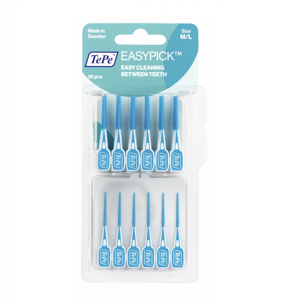13814081663243173 EasyPick szczoteczki/wykałaczki międzyzębowe z etui M/L Niebieskie 36szt - obrazek 1