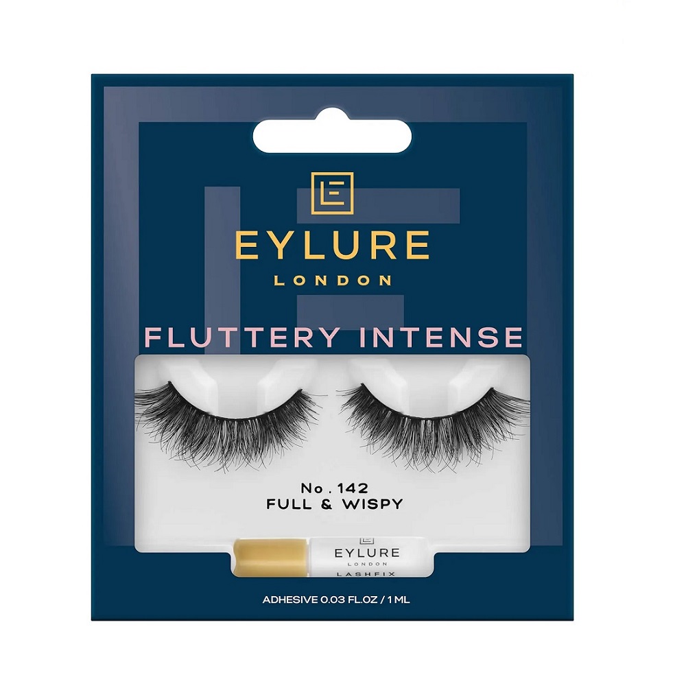 13828851676348016 Fluttery Intense Lashes sztuczne rzęsy z klejem efekt podwójnej objętości No. 142 - obrazek 1