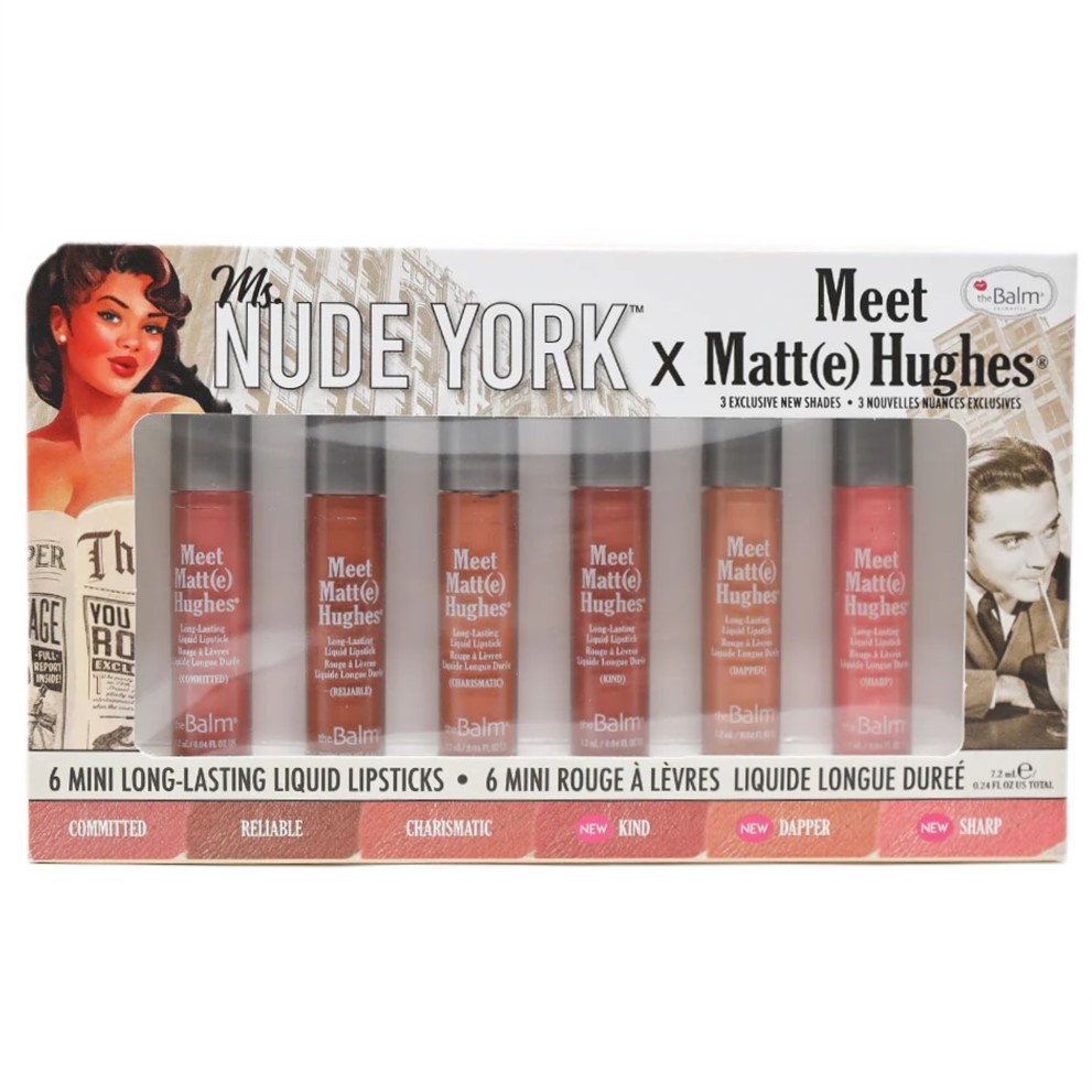 13873861722515155 Ms. Nude York x Meet Matt(e) Hughes zestaw mini pomadek w płynie 6x1.2ml - obrazek 1