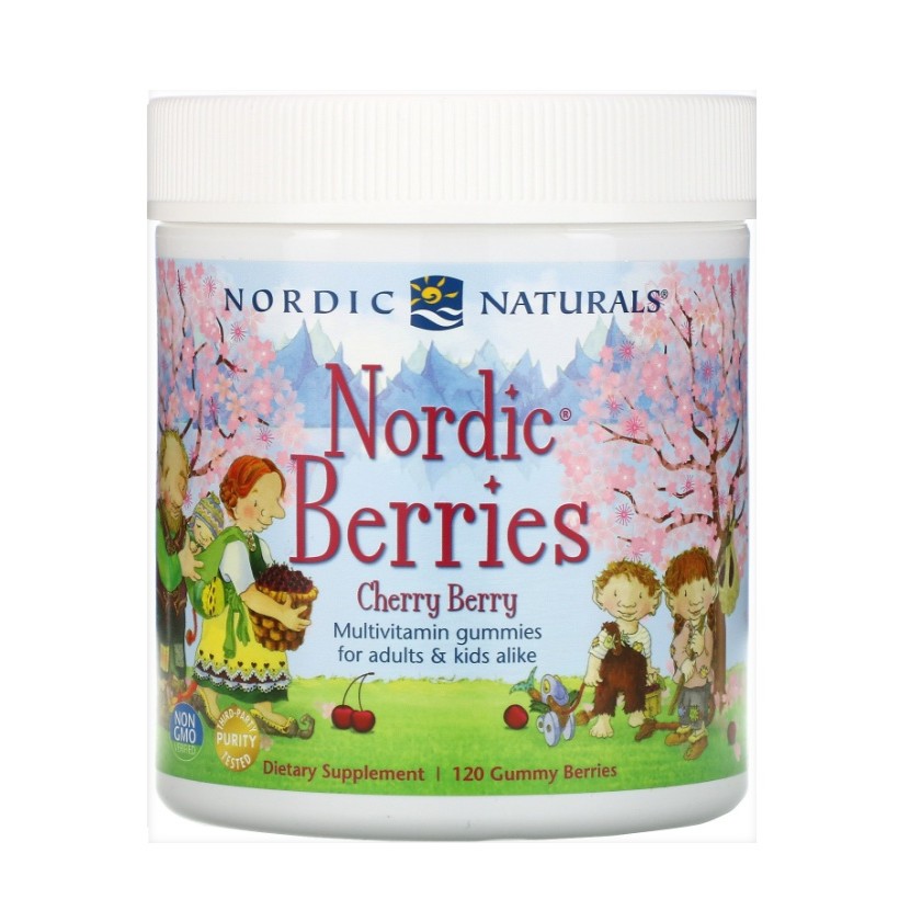 14136831760089820 Nordic Berries suplement diety dla dzieci 120 żelek wiśniowych - obrazek 1