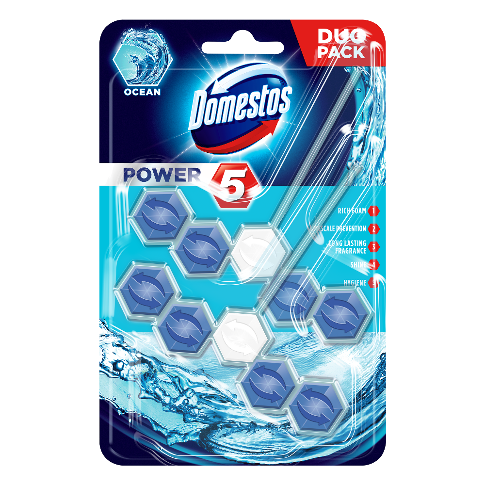 14211351571996628 Power 5 Ocean kostka toaletowa 2x55g - obrazek 1