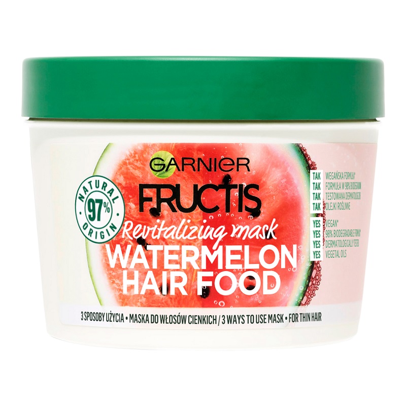 14295561664542425 Fructis Watermelon Hair Food rewitalizująca maska do włosów cienkich 390ml - obrazek 1