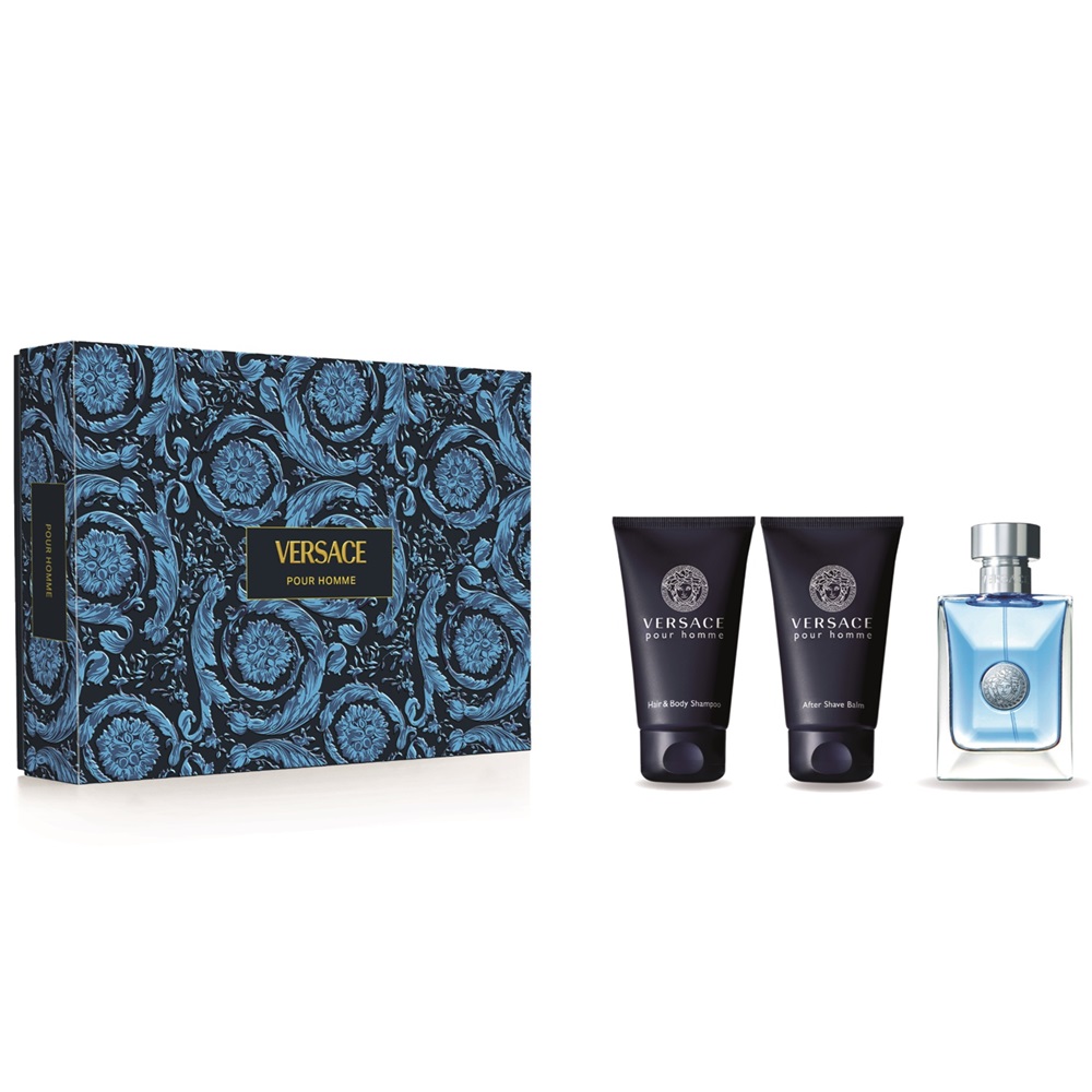 14303541744712011 Pour Homme zestaw woda toaletowa spray 50ml + żel pod prysznic 50ml + balsam po goleniu 50ml - obrazek 1