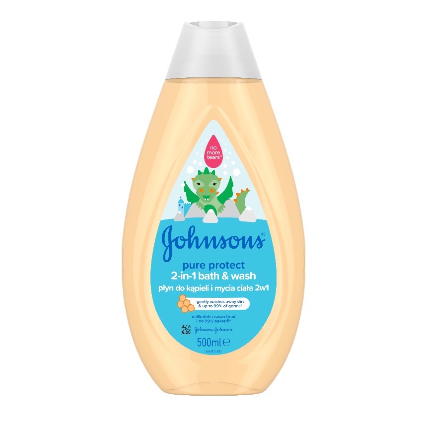 14334711678367339 Johnson's Baby Pure Protect 2in1 Bath&Wash płyn do kąpieli i mycia ciała dla dzieci 500ml - obrazek 1
