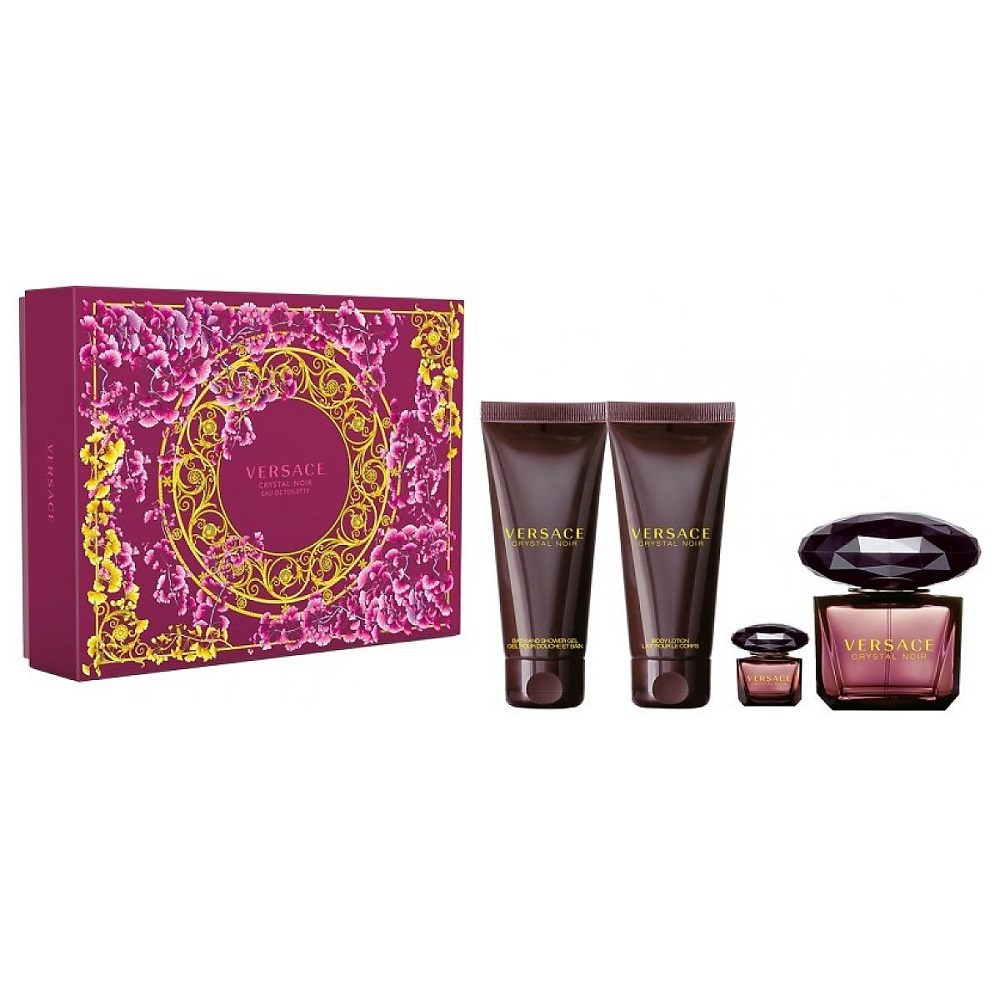 14440701663648495 Crystal Noir zestaw woda toaletowa spray 90ml + woda toaletowa spray 5ml + balsam do ciała 100ml + żel pod prysznic 100ml - obrazek 1